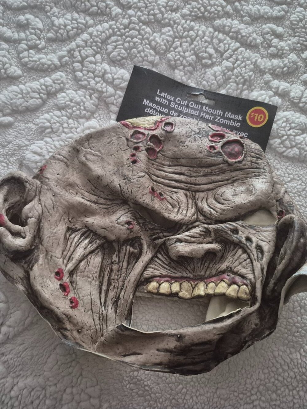 NWT Lot of 10 Latex Zombie Cutout Mouth with Sculpted Hair Mask